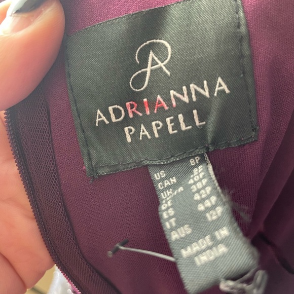 ADRIANNA PAPELL Womens Sequined Long Evening Gown Purple Size 8 - Picture 13 of 13